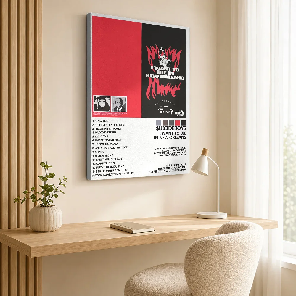Suicideboys Album Cover Canvas Painting Poster Personalized Retro Music Canvas Wall Art for Studio Bedroom Decor Ready to Hang