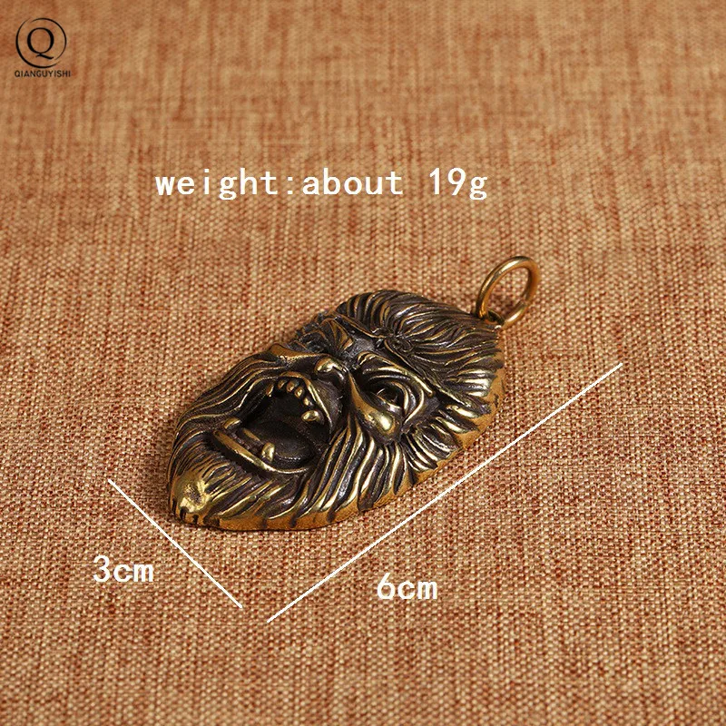 Pure Brass Monkey King Sun Wukong Keychains Pendants Chinese Buddha of Fighting Vintage Men Women Car Key Chain Rings Hangings