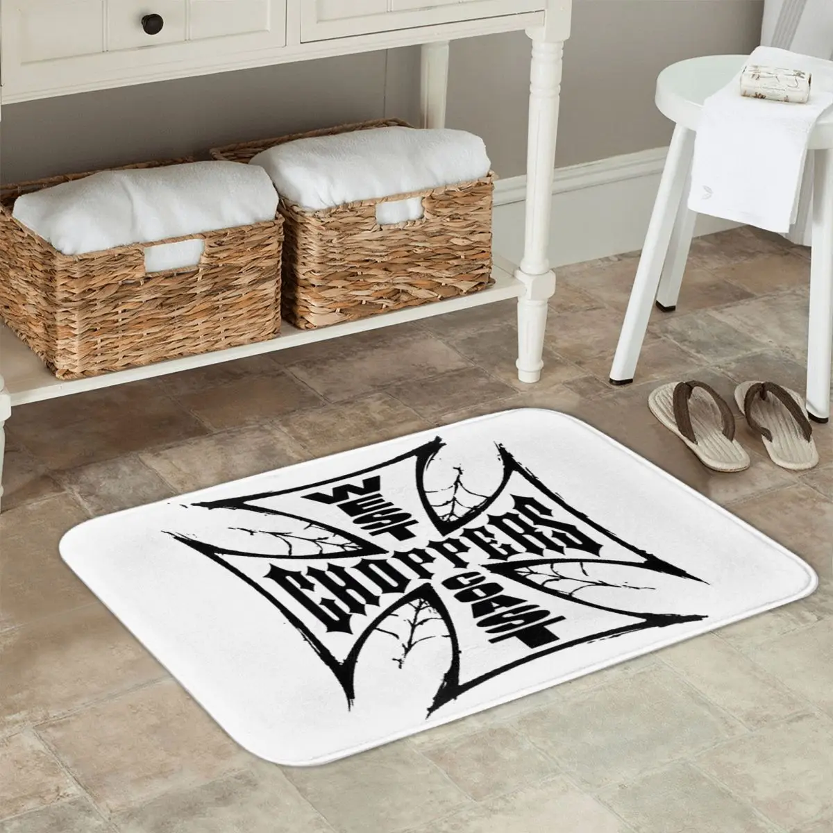 Personalized West Coast Iron Cross Choppers Non-slip Doormat Floor Mat Antiwar Carpet Rug for Kitchen Entrance Home Footpad Mats