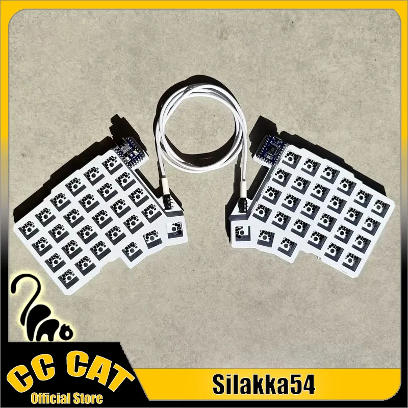 Silakka54 Split Keyboard Wired Ergonomics Hot Swap Keyboards RP2040zero Support QMK/VIAL Customized PC Gamer Accessories Gifts