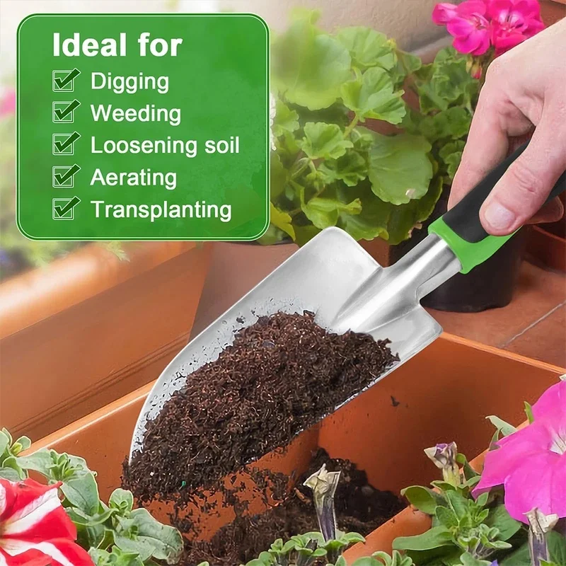 Aluminum Alloy Weeder  Gardening Tool Set with Flower Shovel, Cultivator, Hand Rake, and Beach Foraging Tool for Planting