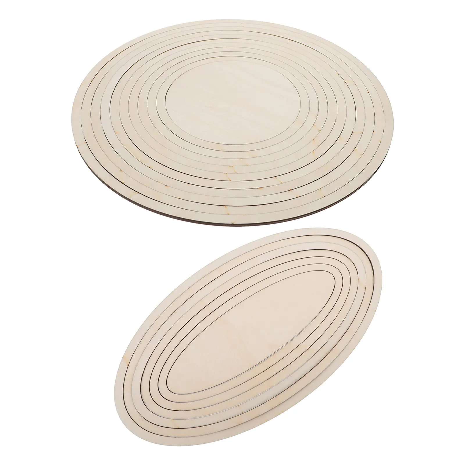 

2Sets Pottery Slab Building Cutting Guides Ceramics Plate Shaping Molds Concentric Circle Wooden Pottery for Precision Sculpting