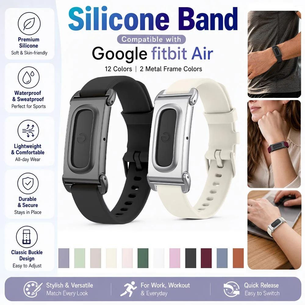 Neues Silikonarmband für Google Fitbit Air Band Fitness-Tracker Ersatz-Armband Schlaufe für Google Fitbit Air Straps