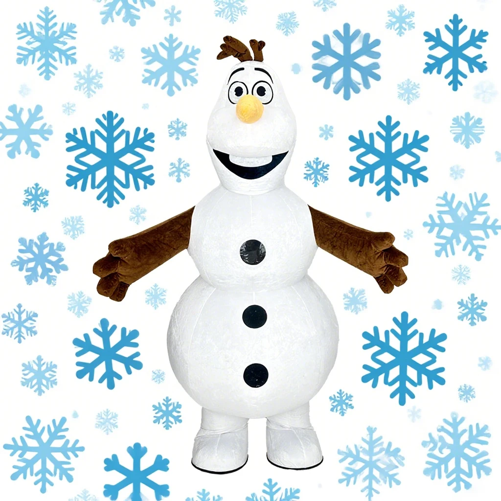 

Snowman Inflatable Plush Costume Mascot Parade Adult Character Cosplay Christmas Halloween Party Event Set