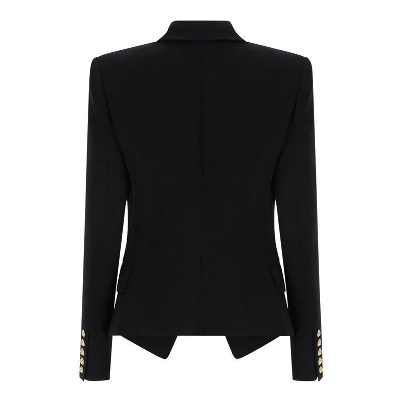 Simplified black high-end suit jacket for women's spring wear, new waist cinching slim fit casual top with temperament