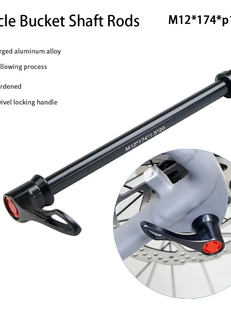AliExpress NONE Quick Release Mountain Bike Thru Axle Fork Thru Axle, Frame Thru-Axle Locking Skewer Accessories P1.5  M12x174mm Rear hub shaft