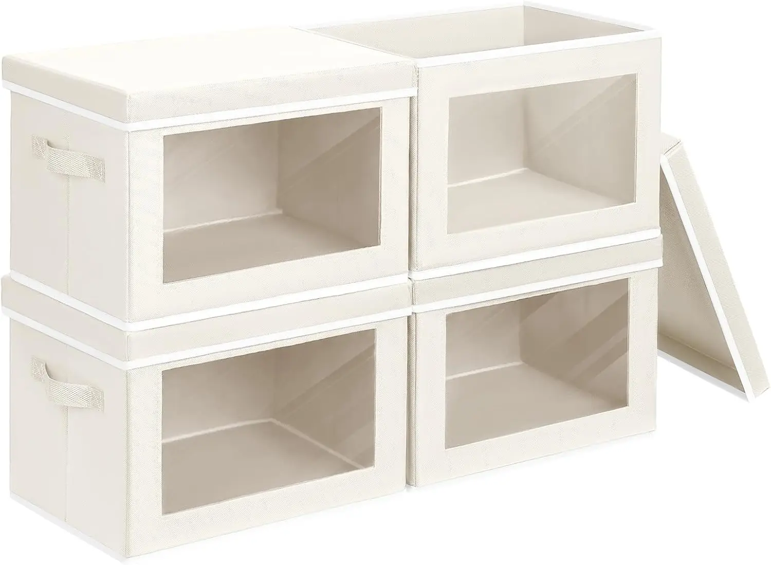 

Fabric Storage Bins with Lids, Decorative Storage Boxes, Closet Storage Bins with Window, Storage Baskets for Closet, Closet