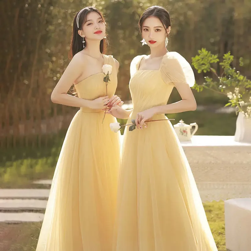 

Reject Return Yellow Bridesmaid Dress Sweet Memory 2024 Fashion Lady Women Girl Events Birthday Wedding Party Dress