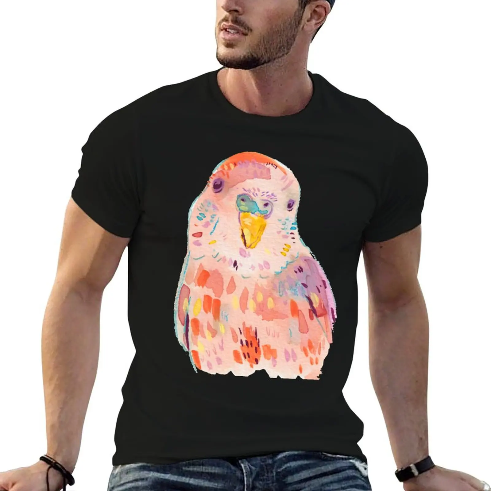

Cute Pink Budgerigar T-Shirt man t shirts cotton cotton t shirt pack t shirts for man cotton soft T-Shirt