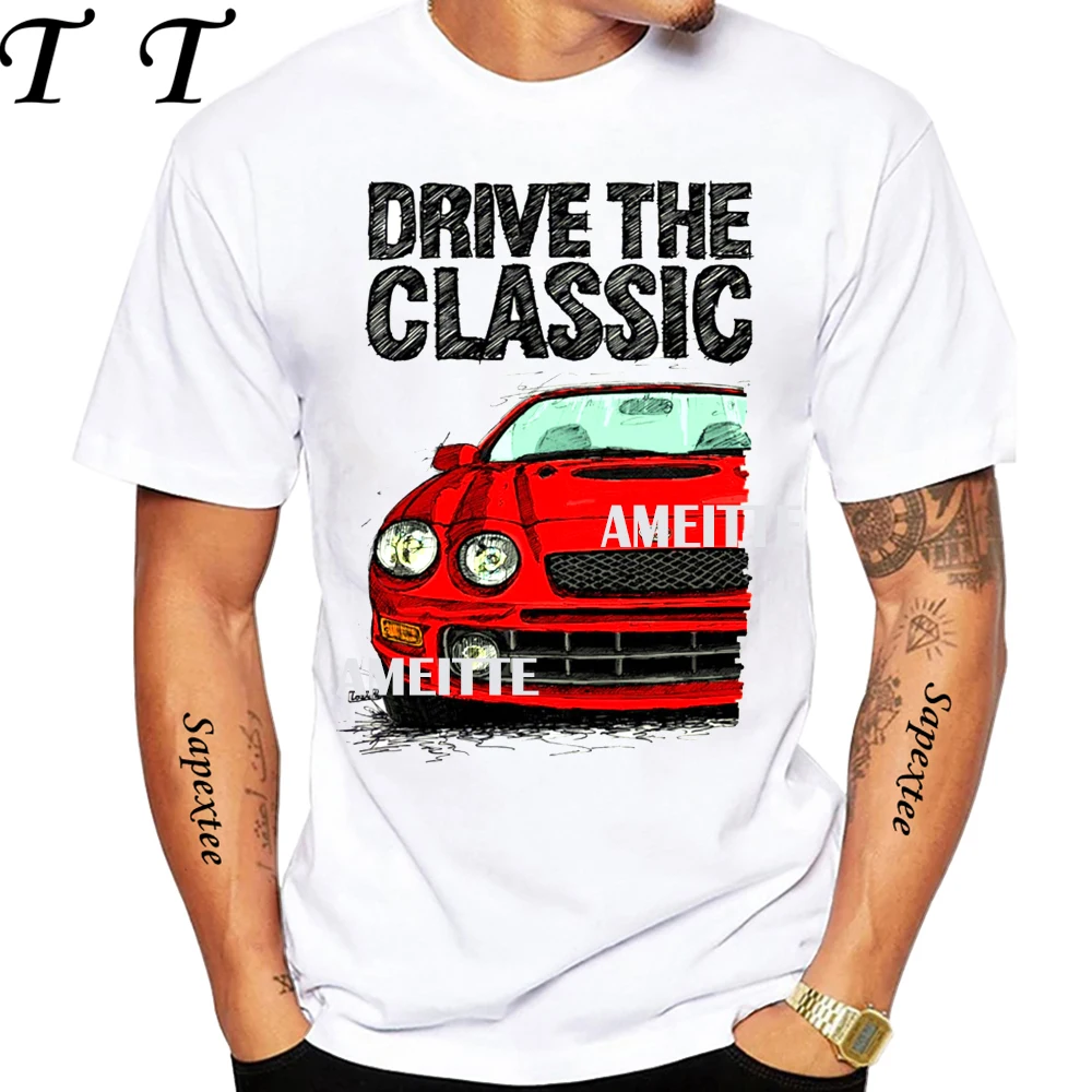 Drive The Classic Celica 6 Generation ST205 GT4 90's T-shirt Men Short Sleeve Hip Hop Boy Casual Tshirt Japan Car White Tees
