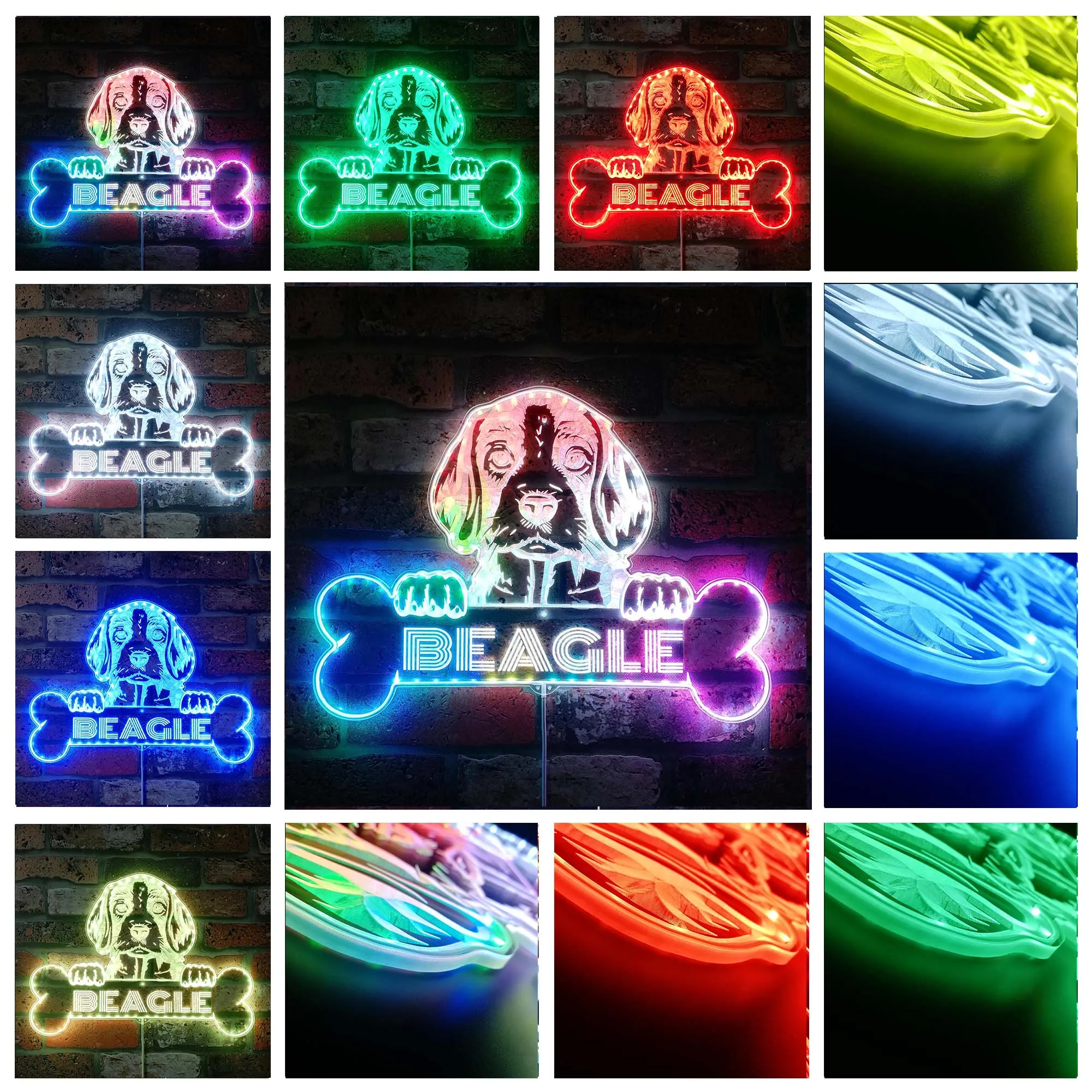 Name Personalize Beagle Glam Led Neon Sign st06-fnd-p0067-tm