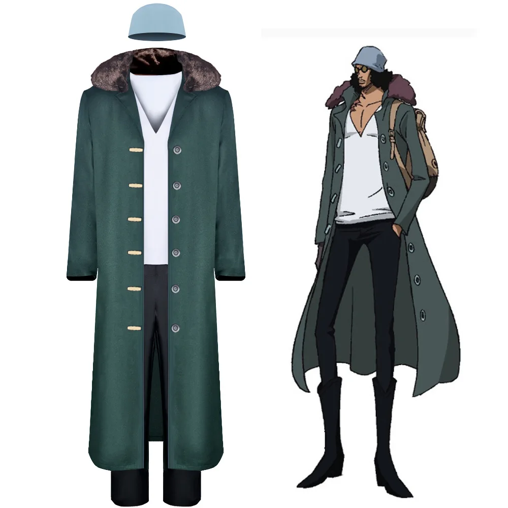 ONE PIECE Kuzan Anime Cosplay Costume Outerwear Underwear Pants Hat Uniform Clothes Halloween Party performance Clothing