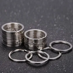 10/20pce Stainless Steel Key Ring 15-50mm Round Flat Line Split Rings Keyring Making Keychain DIY Findings Key Chain Accessories