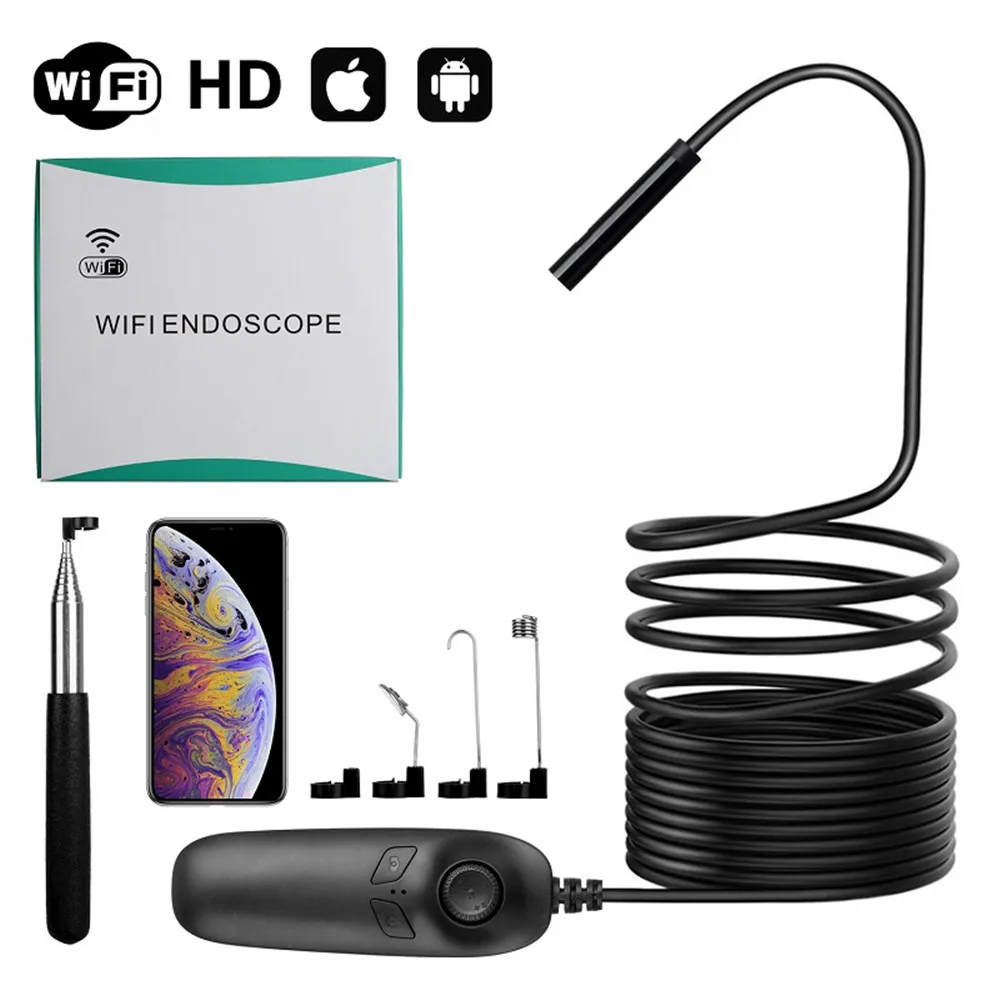 

2MP 1200P 8mm Rigid Cable WIFI Endoscope Water-proof IP66 CMOS Borescope Inspection Digital Microscope Camera Otoscope