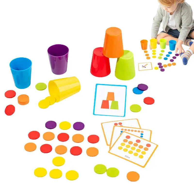Regenboog stapelbekers Stapelbare nestbekers Waterzwembadkuip Speelgoedpuzzel Denkspel Kleurclassificatie en interactief leren