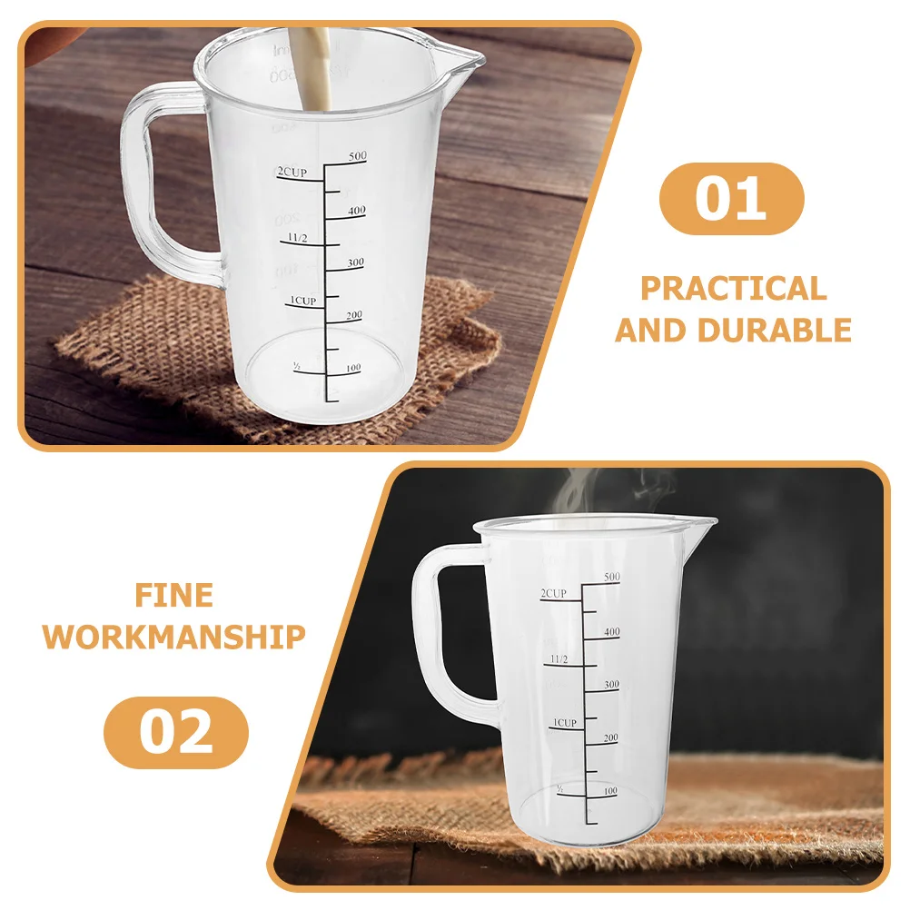 

2Pcs Kitchen Measuring Cup Set Clear Graduated Container for Liquid Oil Flour Powder Roasting Coffee Tea Time Baking Accessory