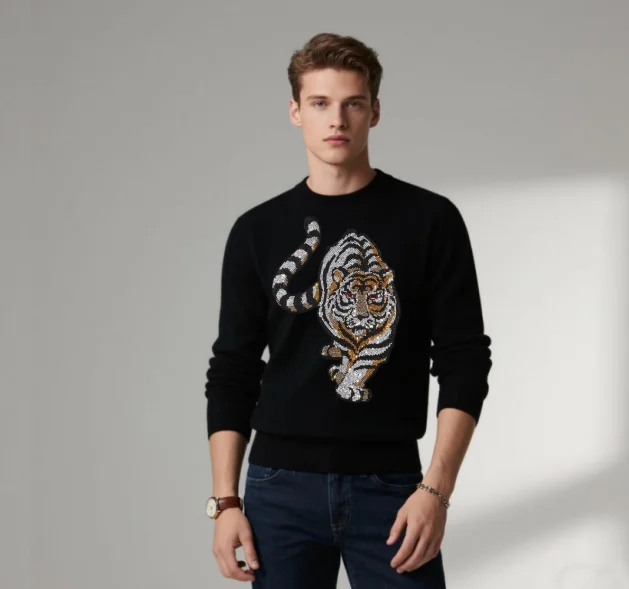 

BORUNKE brand Men Hot Drill designer sweaters cotton Streetwear Male