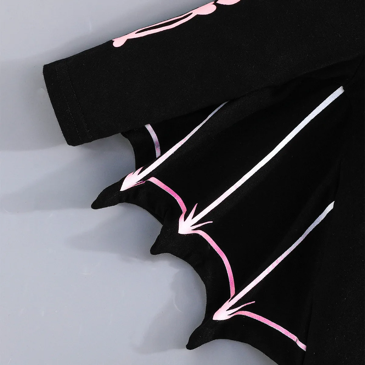 Neuer Halloween-Fledermaus-Overall für Babys, Kinder-Langarm-Strampler mit Kapuze, dehnbar und bequem, für Neugeborene, Kinder, Cosplay, Jungen und Mädchen – Detail 6