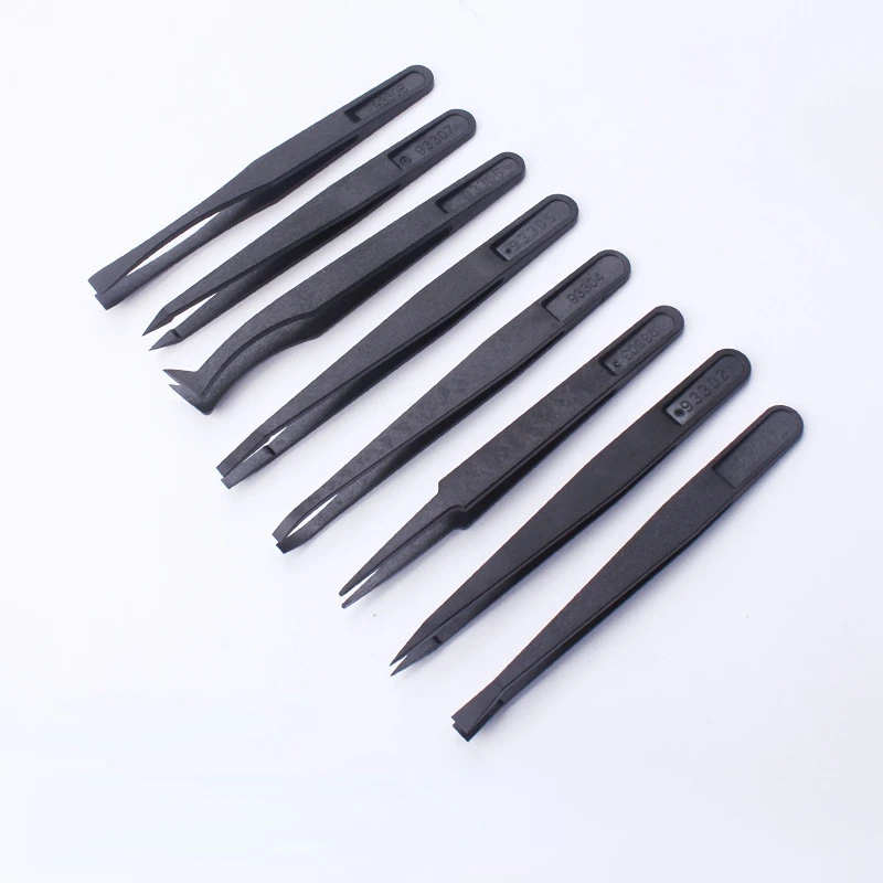 3pcs/lot Anti-static Plastic Tweezers Hard Plastic Tweezers Electronic Component Picker Multi-purpose Industrial Tweezers