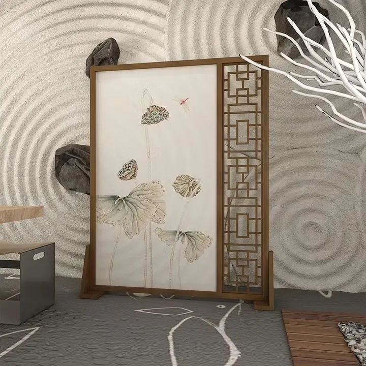

Partition living room, bedroom, study, foyer, solid wood entrance, blocking feng shui seat screen combination