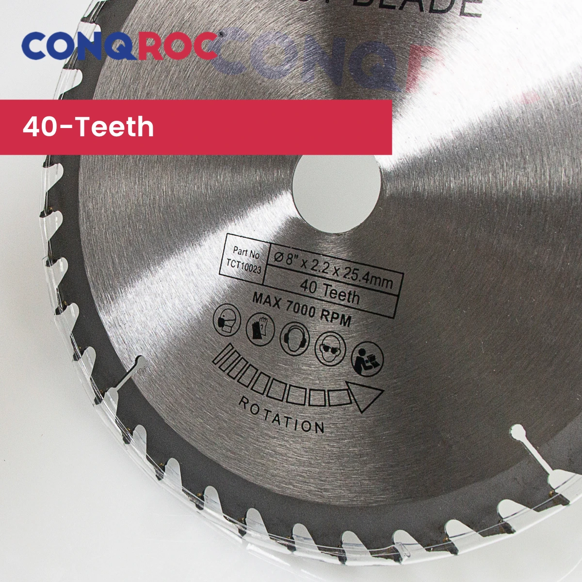 ใบเลื่อยวงเดือน40-ฟัน TCT ขนาด200x25.4มม. แผ่นทังสเตนคาร์ไบด์ปลายแหลมสำหรับตัดไม้