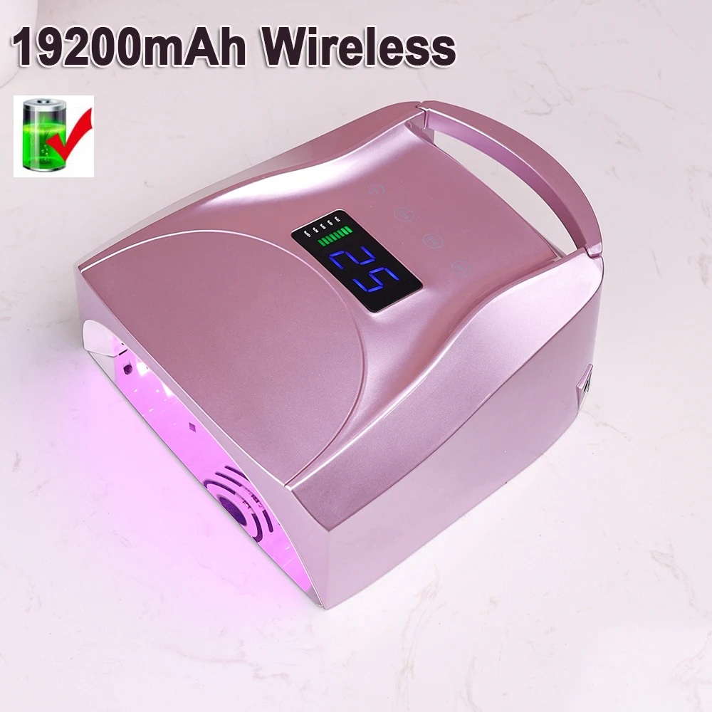 High Power 96W Rechargeable Nail Lamp UV LED Nail Dryer Red Light Beads for Curing Polish Nail Manicure Electric Acetone Protect