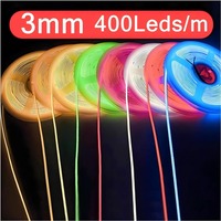 3mm Ultra Thin 12V Colorful COB LED Strip Dimmable 3000K 4000K 6000K High Density Flexible Light 400LEDs For DIY Home Decor Lamp