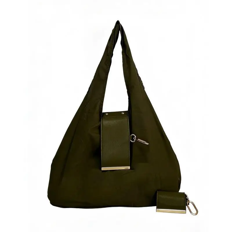 Keychain Attached Reusable Tote Bag Foldable Lightweight Eco Shopping Pouch for Supermarket Grocery Run