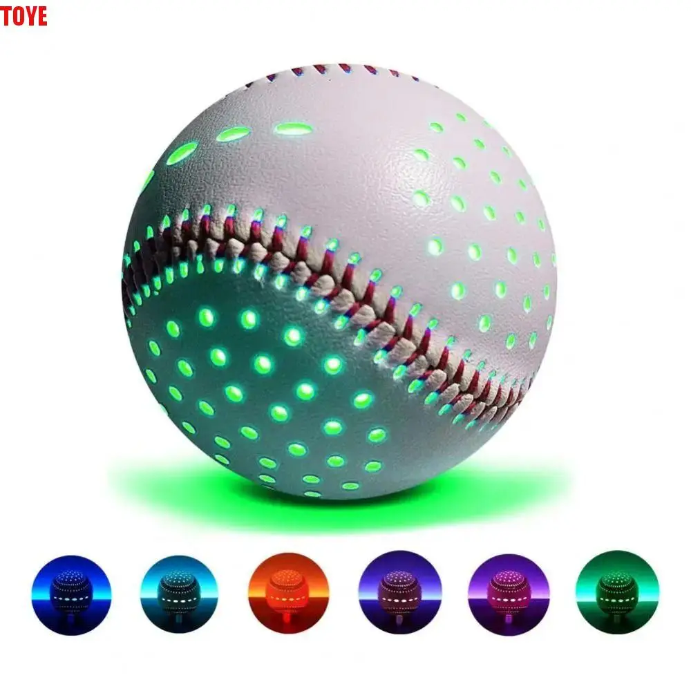

6 Colors LED Glow Baseball RGB 2 Shining Modes Glow Baseball Toy Night Decorative Rechargeable Simulation Baseball Toy