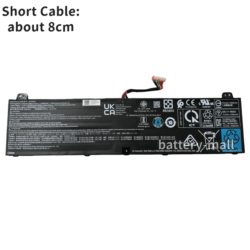 Authentic AP20BHU The battery is compatible with Acer devices Predator Triton 500 SE 4S1P GETAC 3 PT516-51S