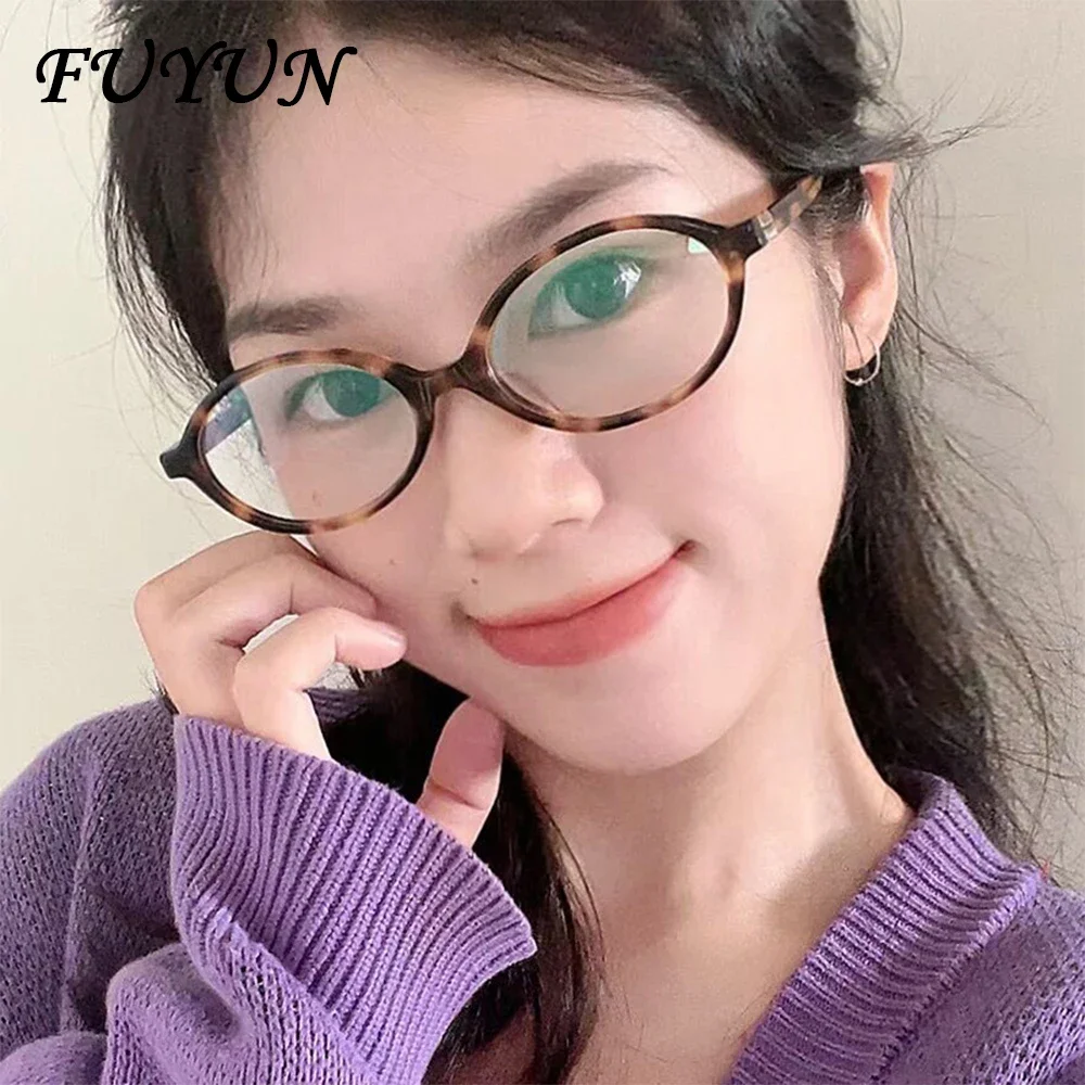 Leopard Oval Shaped Women Anti Blue Light Glasses Trendy Brand Designer Design Frame for Men Girl Neutral Literature Glasses