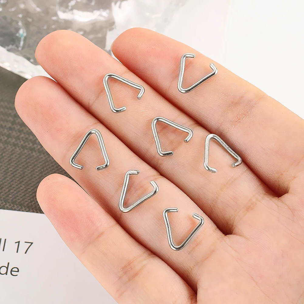 100pcs Triangle Open Jump Rings Clip Buckle Chandelier Crystal Bead Connector Clasps Hooks Pendant Jewelry Findings Accessories