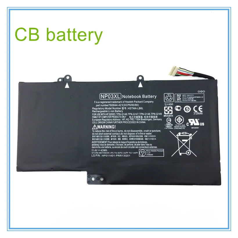 

Laptop Battery NP03XL for X360 13-A010DX TPN-Q146 TPN-Q147 TPN-Q148 HSTNN-LB6L 760944-421 15-U010DX