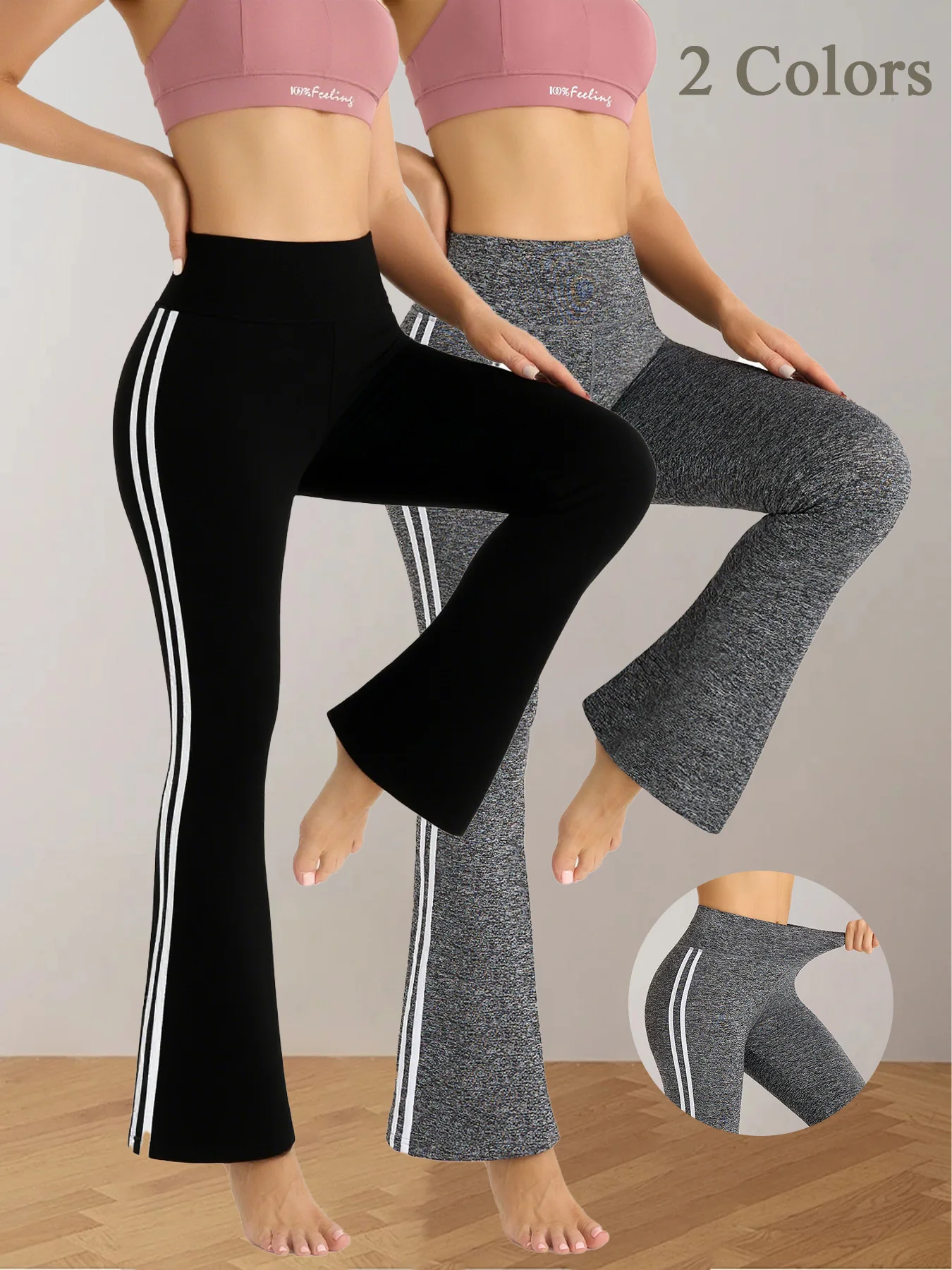 

Женские тонкие повседневные расклешенные брюки, леггинсы с высокой талией, модные брюки, весна-лето, женский наряд, штаны для йоги, уличная одежда