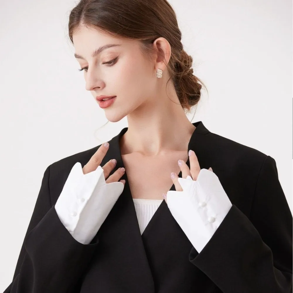 

Белые декоративные съемные манжеты-обманки под пуговицы, элегантные удлинители для рукавов, аксессуары для одежды