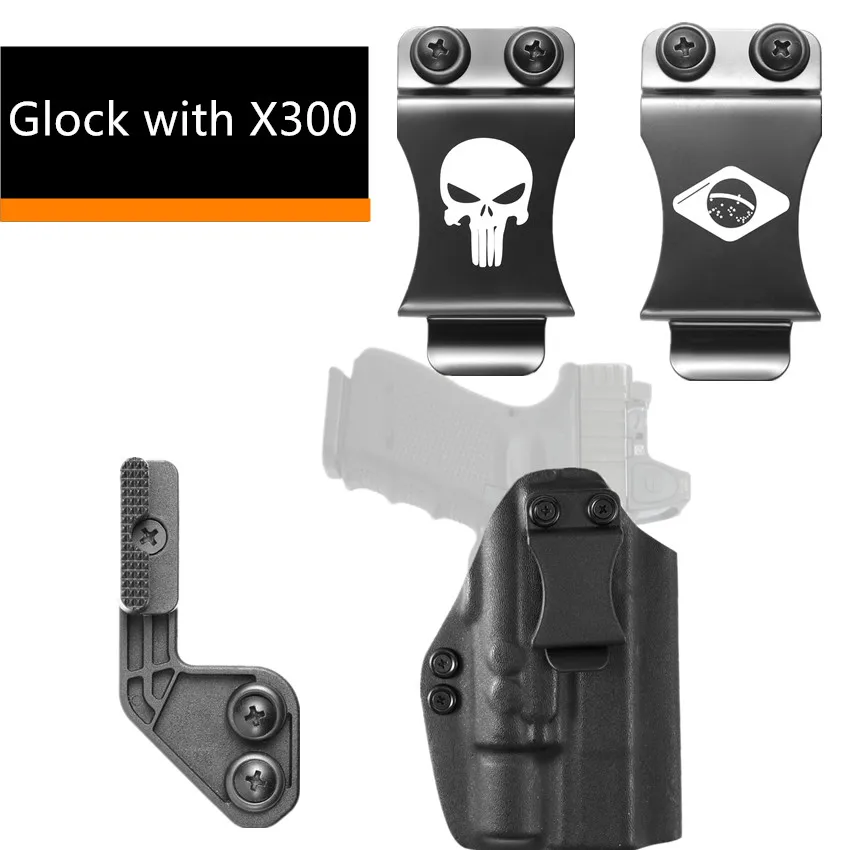 

Inside The Waistband kydex Holster For Glock G17 G19 G25 G34 G22 G45 MOS with Surefire X300 Ultra X300U-B Flashlight 500 lumens