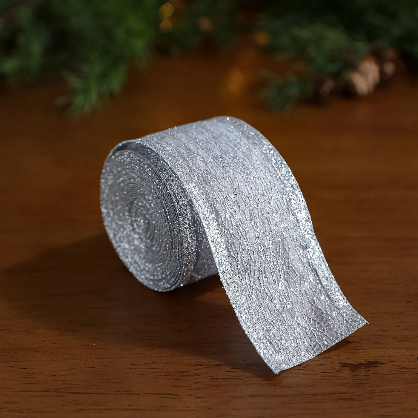 Gold Ribbon Elegant Diy Gift Bow Sequin Ribbon Rustic Wreath Decor Ribbon For Christmas Tree Gift Packaging Holiday Decoration