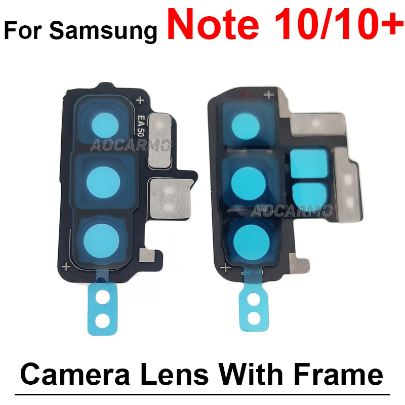 Rear Back Camera Lens With Frame Black White Blue Pink +Sticker Replacement Part For Samsung Galaxy Note10 10Plus