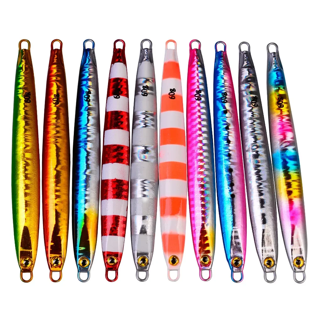 

10 Pcs/lot 10g 20g 30g 40g 60g Cast Metal Bait Fishing Lures Jigs Trout Fishing Hard Baits Tackle Pesca Fish Jigging set