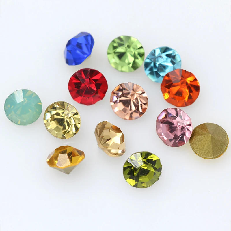 288/36p ss27 Round color pointback Glass strass chaton stone czech crystal Nail Art rhinestone jewels DIY Craft brooch hairpin