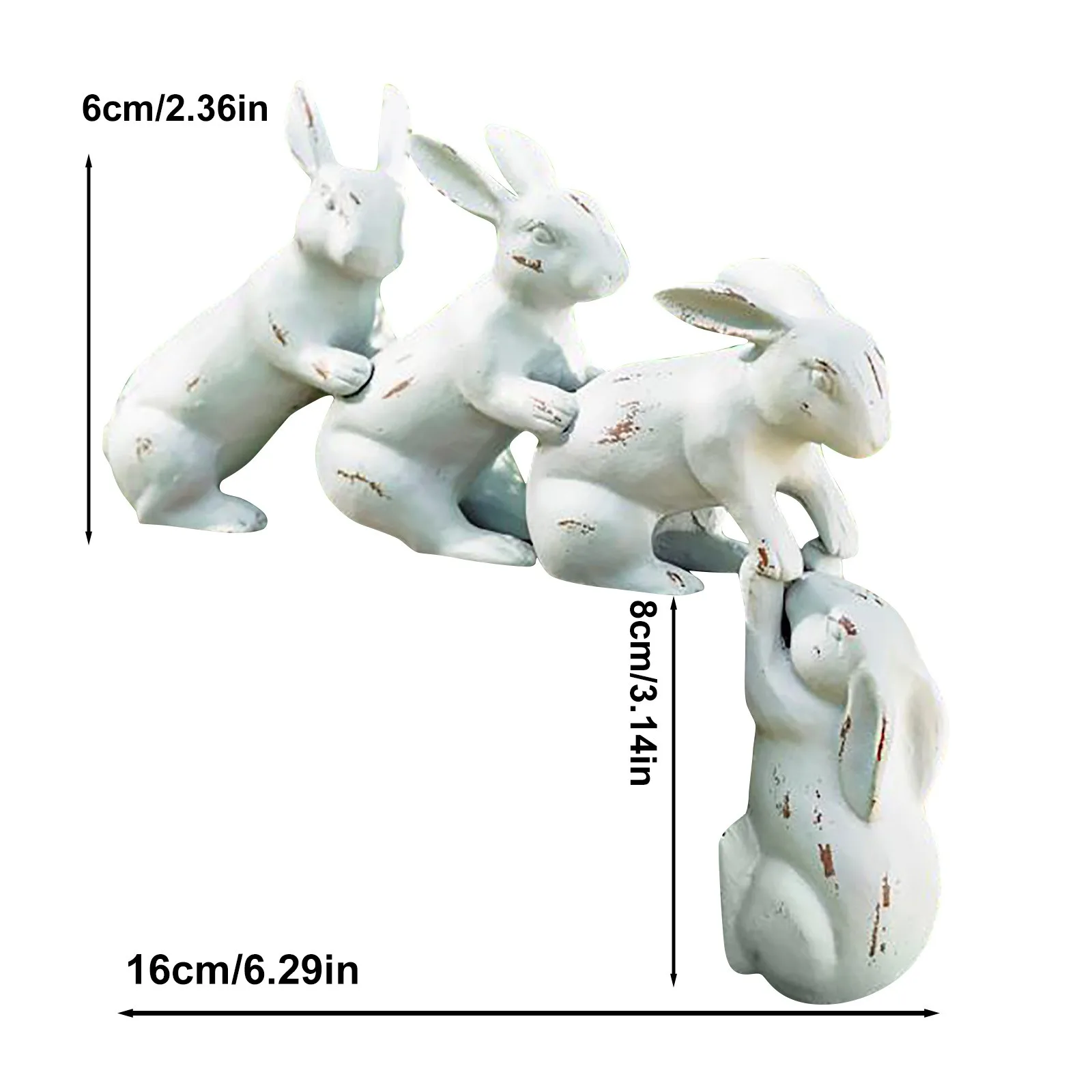 Easter Bunny Decor, Saved by A Hare Sculpture Resin Rabbit Statue Ornament Shelf, Collectible Figurines for Home Garden Decor