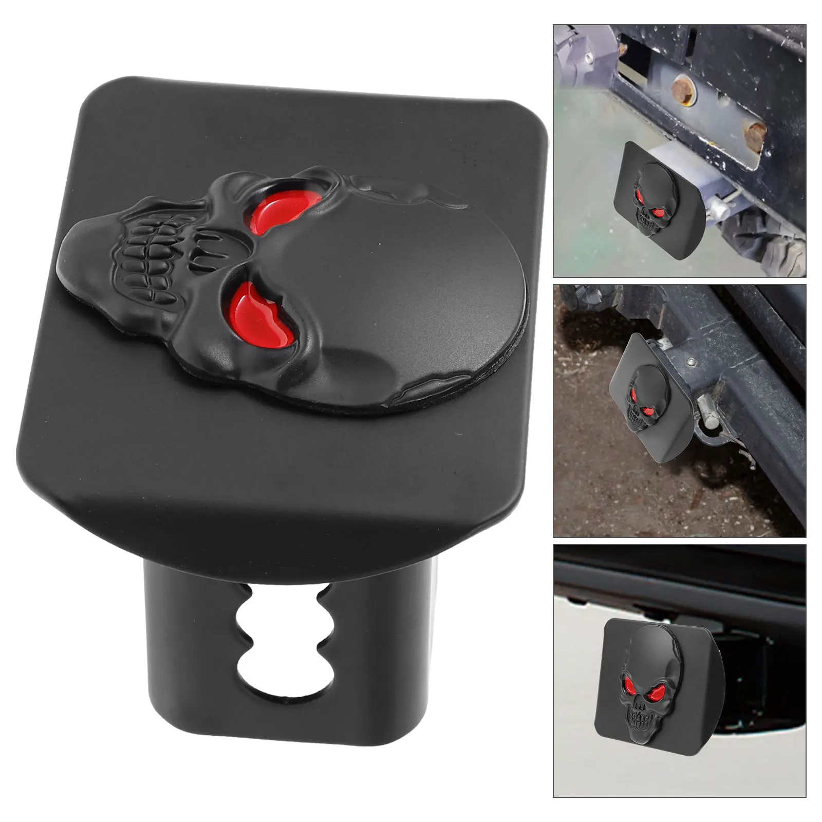 

Stylish Metal Skull Trailer Hitch Cover Easy Install Durable Tow Hitch Receiver Cover for Truck Suv Car Accessories