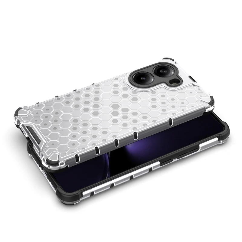 Transparent Phone Case For Xiaomi Poco X7 Pro Anti-knock Honeycomb Armor Back Case For Poco X7 Pro 5G Cover For Poco X7 Pro Case