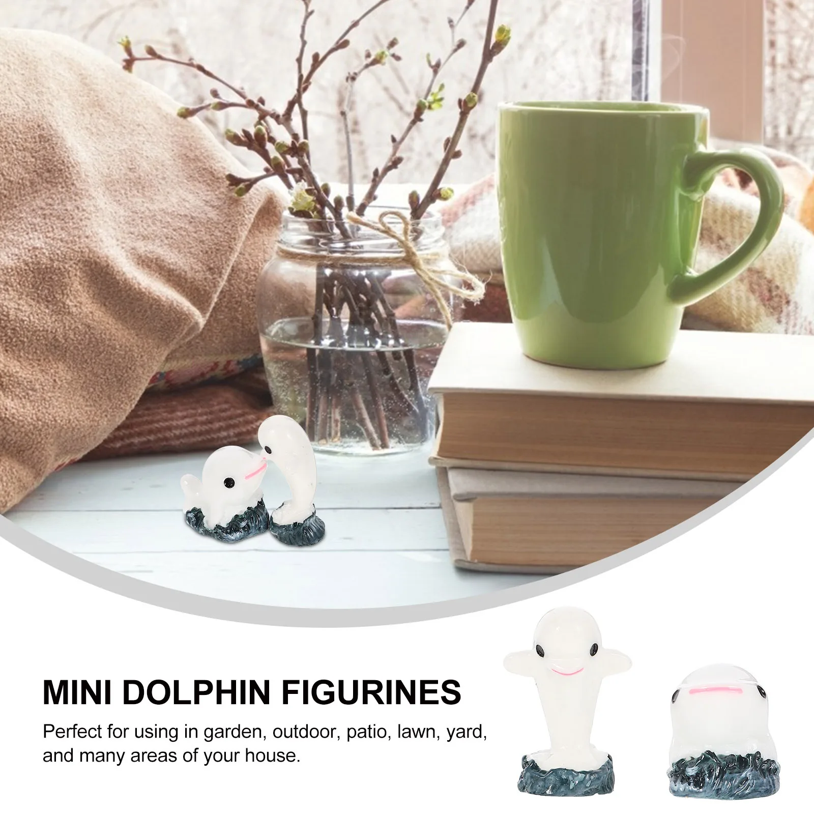 

8 Pcs Animals Mini Ocean Figures Figurines Small Aquarium Decoration Dolphin Miniature Tiny