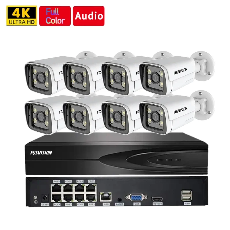 

Fosvision Hd Video Surveillance 4k 8mp Ip Poe Camera System 8ch Poe Nvr Camera Kit Set 8 Channel Nvr Home Security Cctv System