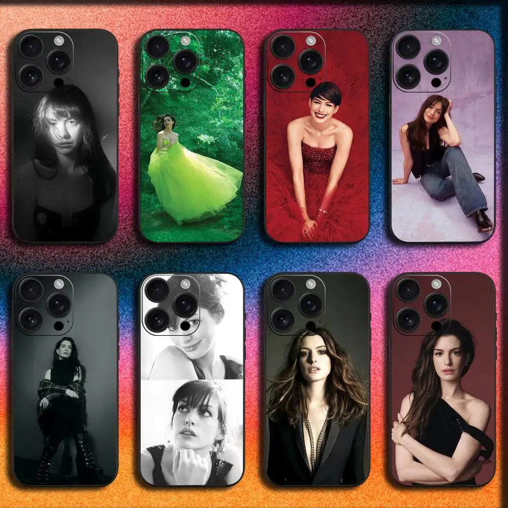 

A-Anne A-Actor H-Hathaway Phone Case For iPhone 17,16,15,14,13,12,11,Pro,Max,Plus,E,SE4,Air,Mini Black Cover