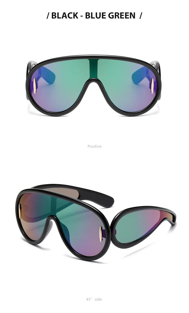 Integrierte Brille, Sonnenbrille, großes Gesicht, Sonnenbrille für Männer und Frauen, modische Krötenbrille, Sonnenbrille 3950 – Detail 18