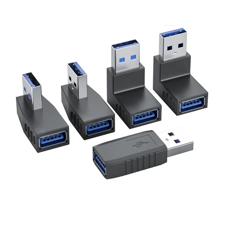 USB 3.0 A Konektor Adaptor Pria Ke Wanita Bersudut Kanan Kiri 90 Derajat untuk Laptop PC Grosir & Dropship