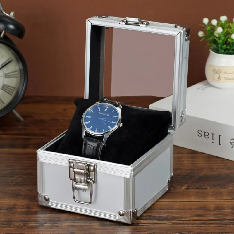 Aluminum Suitcase Watch Storage Box for Men Luxury Watch Organizer Display Box Personalised with Lock Portable Surprises Boxes