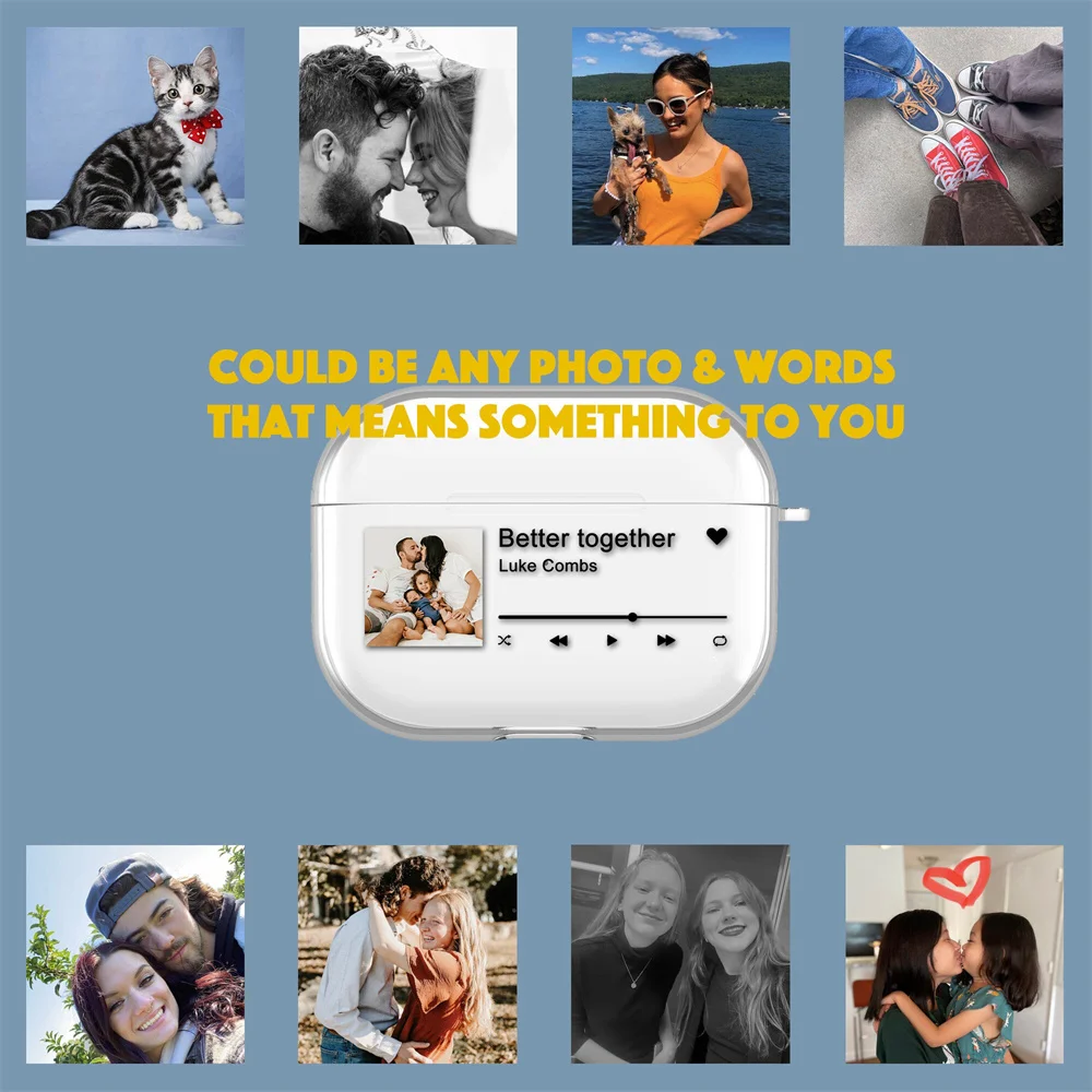 Пользовательская музыкальная Накладка для AirPods, Обложка для альбома для Apple Airpods 1, 2, 3, Мягкая силиконовая Обложка, картина для Airpods Pro